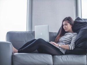 Working on the couch